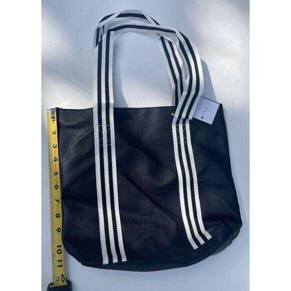 Tote Bag from Macy's - Black Faux Leather New With Tag - Picture 3 of 8